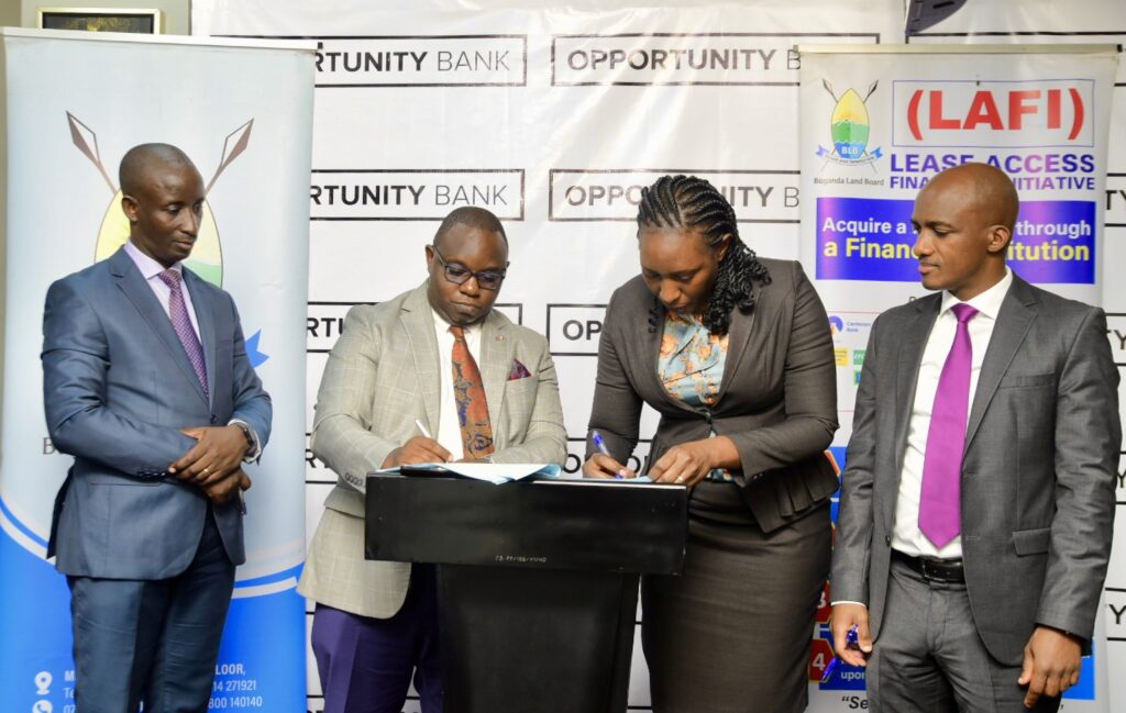 Buganda Land Board, Opportunity Bank sign MoU to empower Bibanja holders